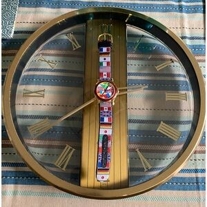 Vintage St. Bernard “Flags of the World” Quartz Watch/Leather Band=Parts Only